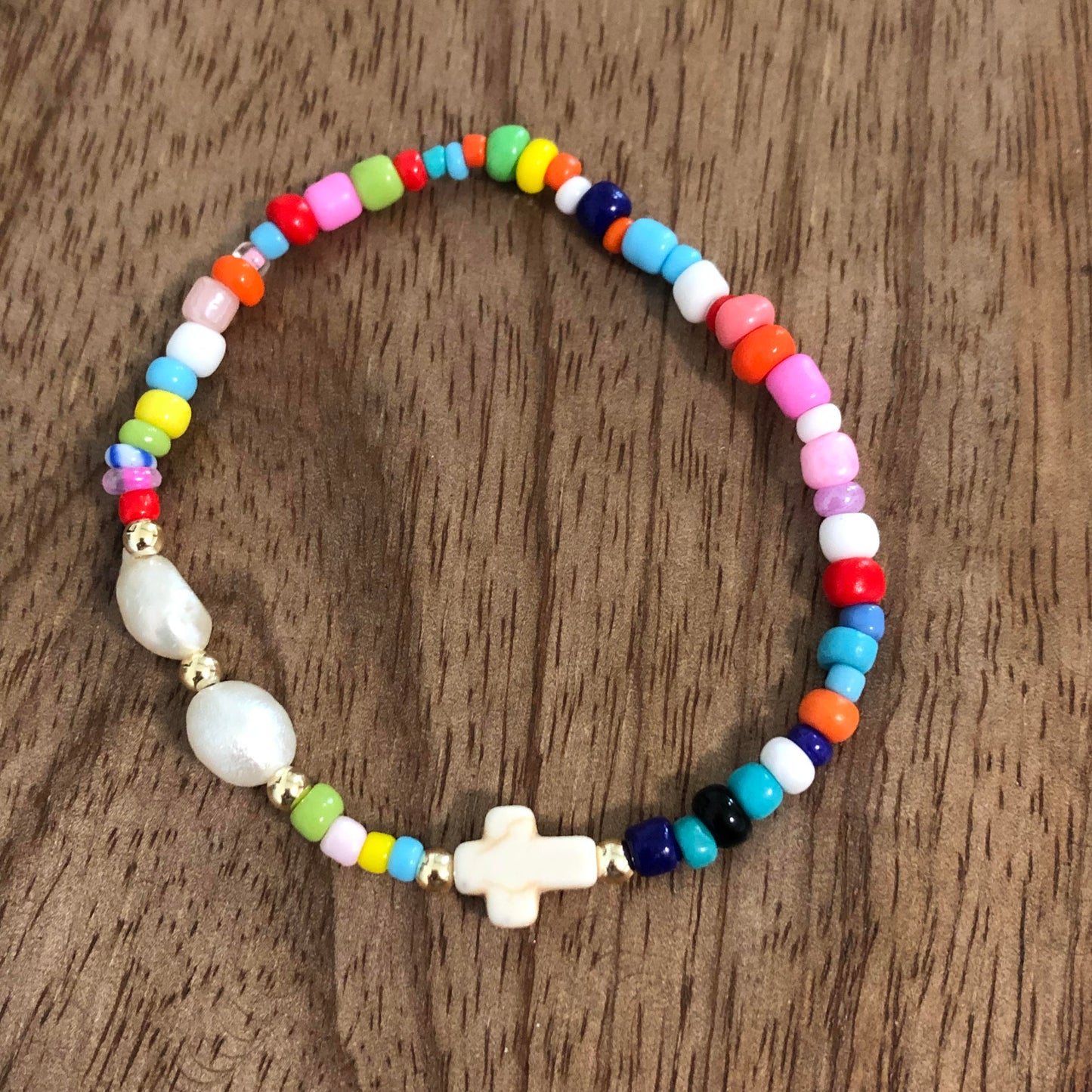 Cross Pearl Bracelet