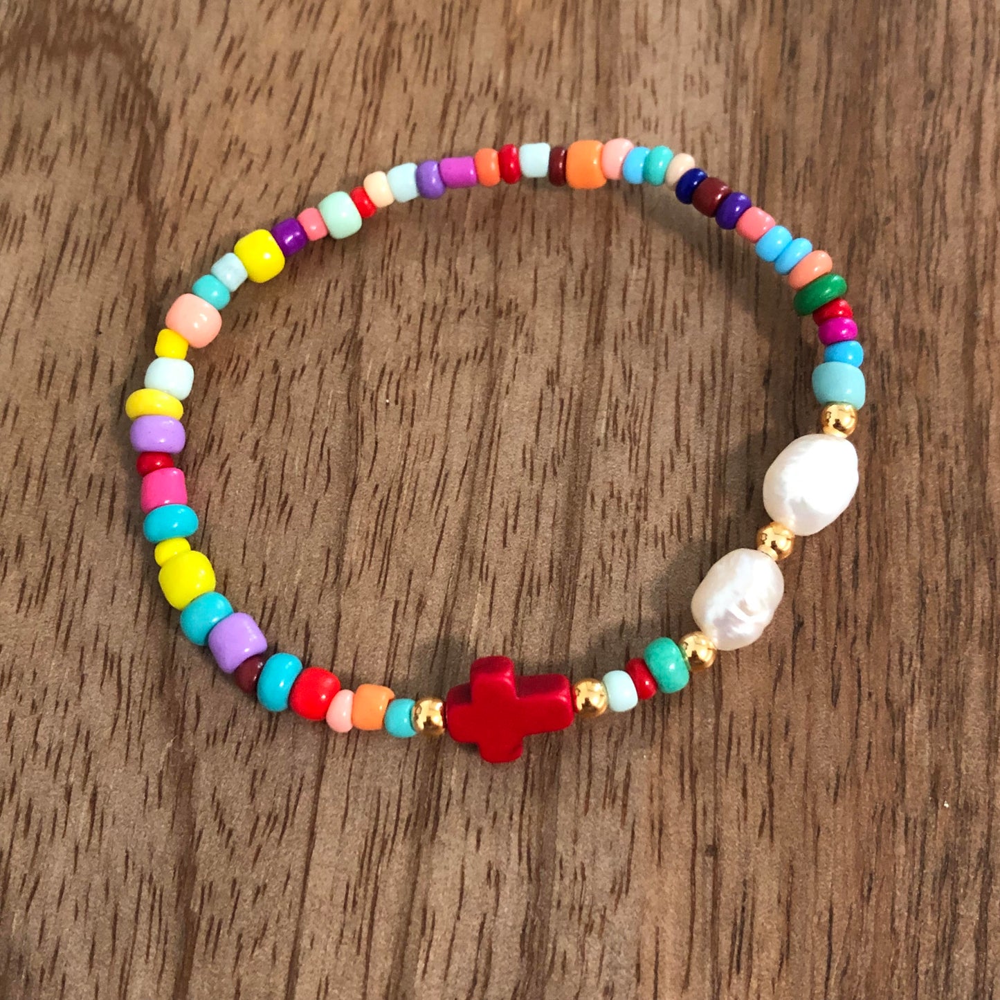 Cross Pearl Bracelet