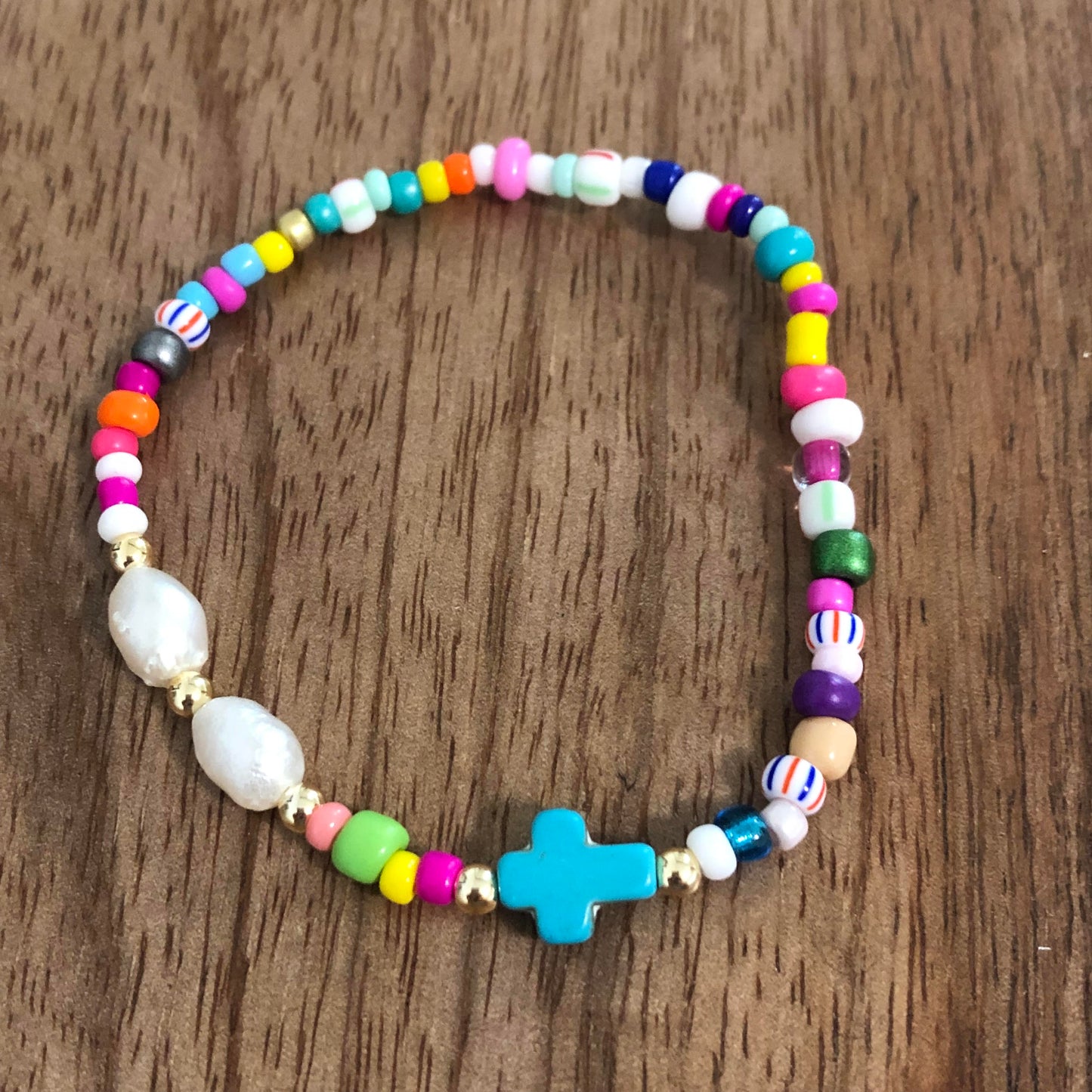 Cross Pearl Bracelet