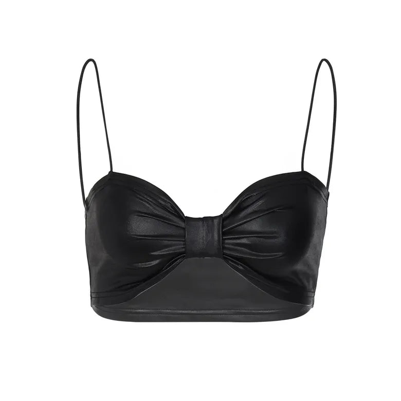 Black Bow Crop Top